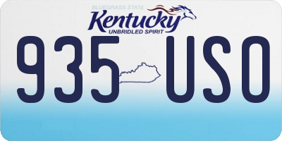 KY license plate 935USO