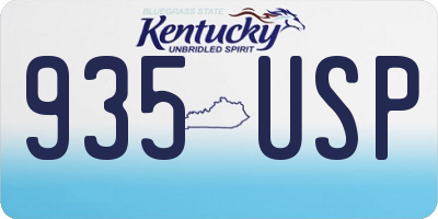 KY license plate 935USP