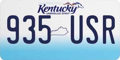 KY license plate 935USR