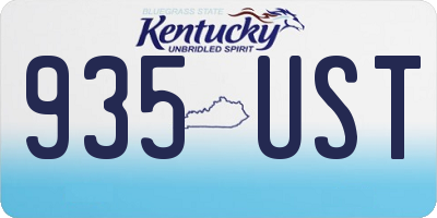 KY license plate 935UST