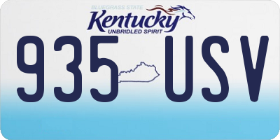 KY license plate 935USV