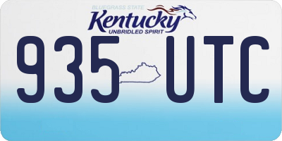 KY license plate 935UTC