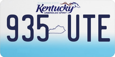 KY license plate 935UTE