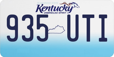 KY license plate 935UTI