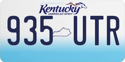 KY license plate 935UTR