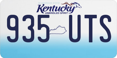 KY license plate 935UTS