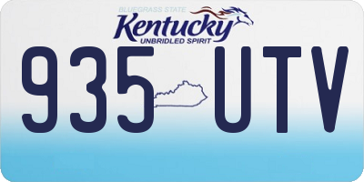 KY license plate 935UTV