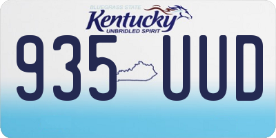 KY license plate 935UUD