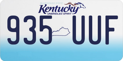 KY license plate 935UUF