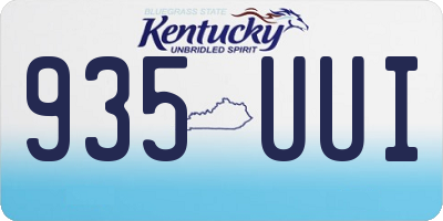KY license plate 935UUI
