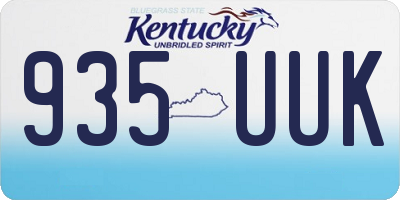 KY license plate 935UUK