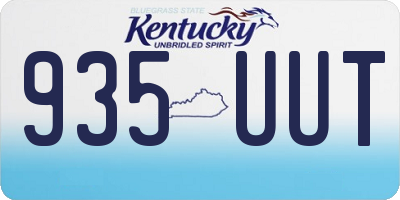 KY license plate 935UUT