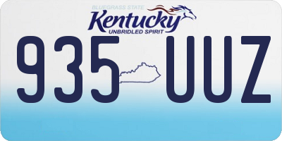 KY license plate 935UUZ