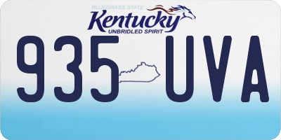 KY license plate 935UVA