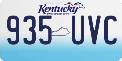 KY license plate 935UVC