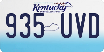 KY license plate 935UVD
