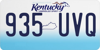 KY license plate 935UVQ