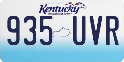KY license plate 935UVR
