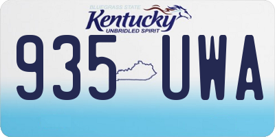 KY license plate 935UWA