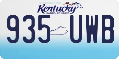 KY license plate 935UWB