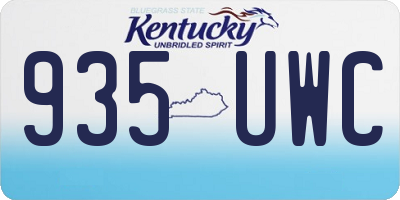 KY license plate 935UWC