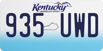 KY license plate 935UWD