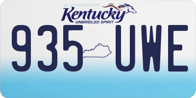 KY license plate 935UWE