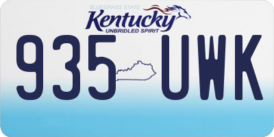 KY license plate 935UWK