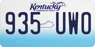KY license plate 935UWO