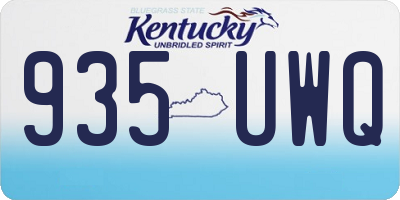 KY license plate 935UWQ