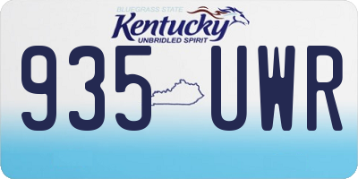 KY license plate 935UWR
