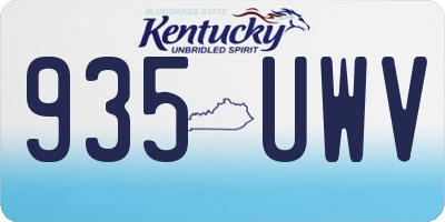 KY license plate 935UWV