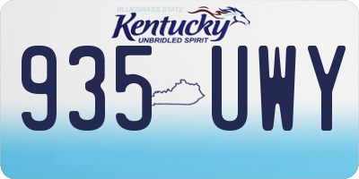 KY license plate 935UWY