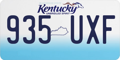 KY license plate 935UXF