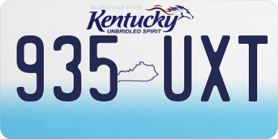KY license plate 935UXT