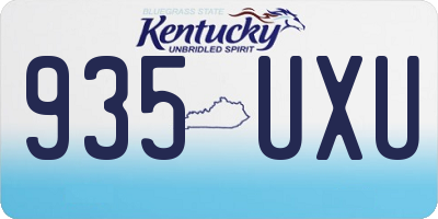 KY license plate 935UXU