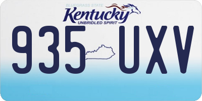 KY license plate 935UXV