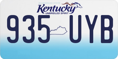 KY license plate 935UYB