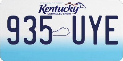KY license plate 935UYE