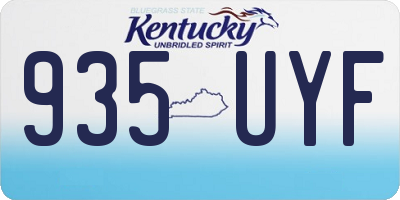 KY license plate 935UYF