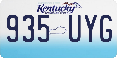 KY license plate 935UYG