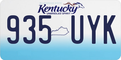 KY license plate 935UYK
