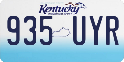 KY license plate 935UYR