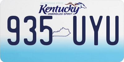 KY license plate 935UYU