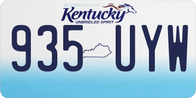 KY license plate 935UYW