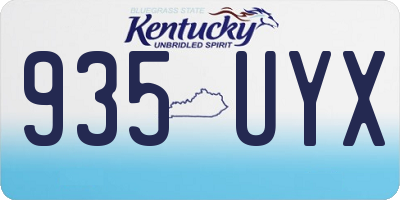 KY license plate 935UYX