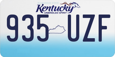 KY license plate 935UZF