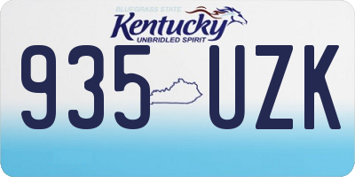KY license plate 935UZK