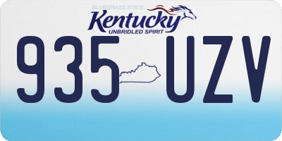 KY license plate 935UZV