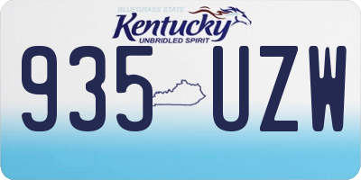 KY license plate 935UZW